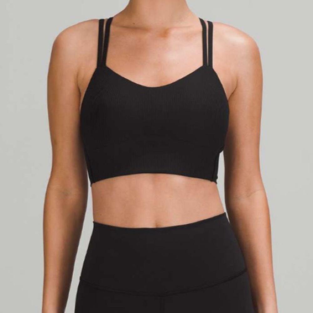 SOLD Lululemon Like A Cloud Long Line Ribbed Sports Bra Black - Picture 1 of 5